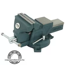 satu forgatható;100 mm, 5 kg, max.befogás: 100mm, max. összeszorító erő: 12kN, pofák keménysége: HRC 48-52