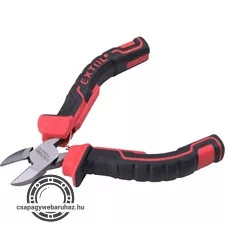 oldalcsípő fogó, mini; 115 mm, kétszínű műanyag nyél, rugós