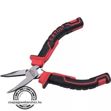 hajlított csőrű fogó, mini; 125 mm, kétszínű műanyag nyél, rugós