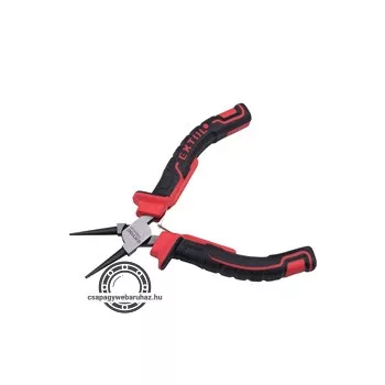   kerek csőrű fogó, mini; 125 mm, kétszínű műanyag nyél, rugós