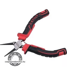 kerek csőrű fogó, mini; 125 mm, kétszínű műanyag nyél, rugós