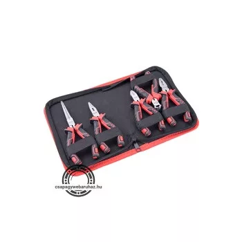   mini fogó klt. 5 db; kombinált-(125mm), oldalcsípő-(115mm), rádiós-(125mm), h.kcsípő(115mm), h.csőrű fogó(150mm), TÜV/GS