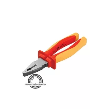   kombinált fogó, 200mm, szigetelt,1000V VDE, DIN ISO 5746, CV, duál piros/sárga nyél, akasztós szerszámtartó