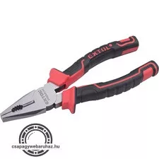 kombinált fogó, 160mm, duál  vörös/fekete, TPR nyél, akasztós szerszámtartó