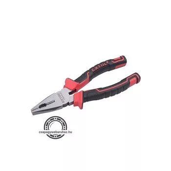   kombinált fogó, 180mm, duál  vörös/fekete, TPR nyél, akasztós szerszámtartó