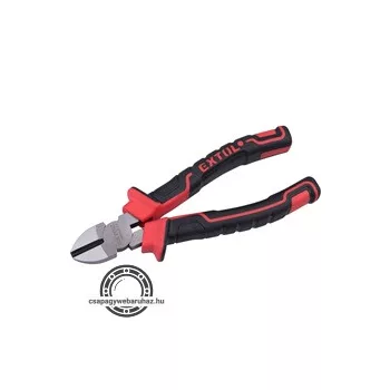   oldalcsípő fogó, 190mm, duál  vörös/fekete, TPR nyél, akasztós szerszámtartó