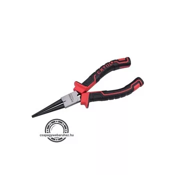   kerek csőrű fogó; 160mm duál  vörös/fekete, TPR nyél, akasztós szerszámtartó