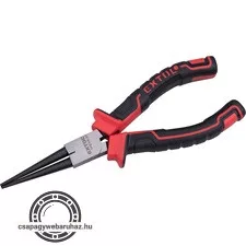 kerek csőrű fogó; 160mm duál  vörös/fekete, TPR nyél, akasztós szerszámtartó