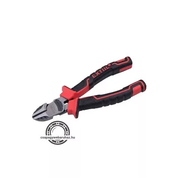   oldalcsípő fogó, 160mm, duál vörös/fekete TPR nyél, 20% extra erőkifejtés, akasztós szerszámtartó