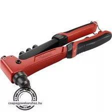 popszegecshúzó fogó, egykezes, ALU, réz, acél, INOX szegecsekhez; 2,4-3,2-4,0-4,8 mm, 250mm, CrVMo pofák