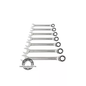   racsnis csillag-villás kulcs klt. 7db; 8-19mm CrV. 72 foggal, 1 irányú forgás