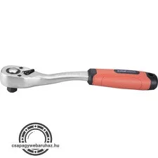 racsnis hajtókar, CV., 45 fog, hajlított szár, csúszásgátló TPR markolat; 1/4", 153 mm