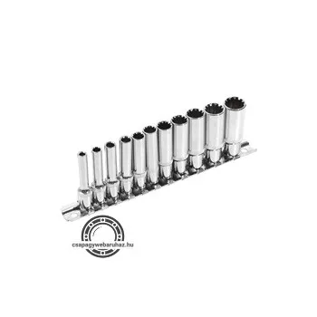   hosszított Multi Lock dugófej klt. ; 1/4", 11db 4, 5, 5.5, 6, 7, 8, 9, 10, 11, 12, 13mm, tartó sínen