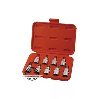   bitdugófej klt., 9db, TORX,  1/2"×55mm (T20-25-27-30-40-45-50-55-60), CrV/S2
