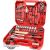 szerszám és dugókulcs klt., 55 db; 1/2" racsnis hajtókar (45 fog), dugófejek, BIT-ek, csavarhúzók, csillag-villás kulcs.
