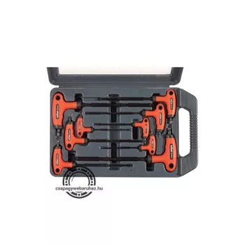   torx kulcs klt., 9db ; CV., gumírozott T-nyelű, T10×100, T15×100, T20×100, T25×150, T27×150, T30×150, T40×150, T45×200,