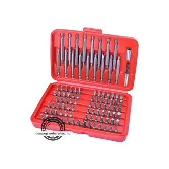   Behajtó készlet 98 db Cr.V. lapos:3-7mm, PH0-3, PZ0-3, HEX 1,5-6mm, T és TTa 8-40, hosszú bitekkel is EXTOL 8819649