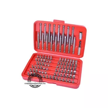   behajtó klt. 98 db Cr.V., lapos:3-7mm, PH0-3, PZ0-3, HEX 1,5-6mm, T és TTa 8-40, hosszú bitekkel is