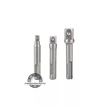   dugókulcs adapter készlet 3db-os; 1/4" - 3/8" - 1/2", befogás: SDS Plus, Cr.V.
