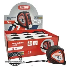 mérőszalag, gumírozott, 1 stoppos, 5m×19mm