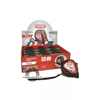 mérőszalag, gumírozott, 1 stoppos, 7,5m×25mm