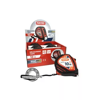 mérőszalag, gumírozott, 1 stoppos, 10m×25mm