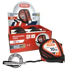 mérőszalag, gumírozott, 1 stoppos, 10m×25mm
