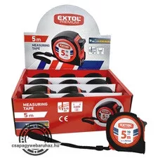 mérőszalag, gumírozott, 1 stoppos, 5m×19mm