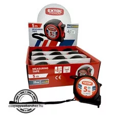 mérőszalag, gumírozott, 1 stoppos, 5m×25mm