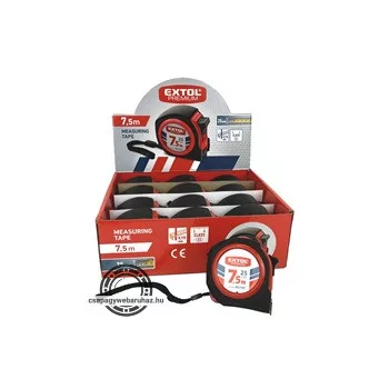 mérőszalag, gumírozott, 1 stoppos, 7,5m×25mm