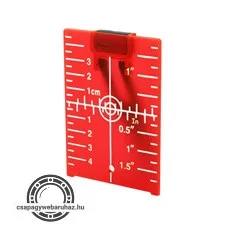 lézeres céltábla vízszintezőhöz, PIROS, 105×75mm