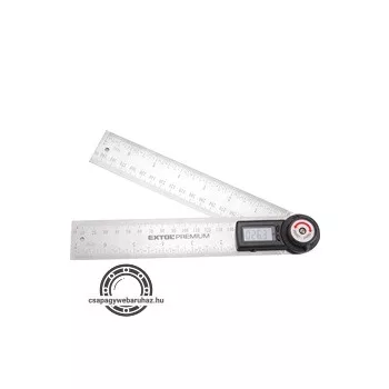   digitális szögmérő-vonalzó, szög- és hosszmérésre, 0-360°, pontosság: ±0,3°, 2×200 mm, Alu szár mm és coll beosztással
