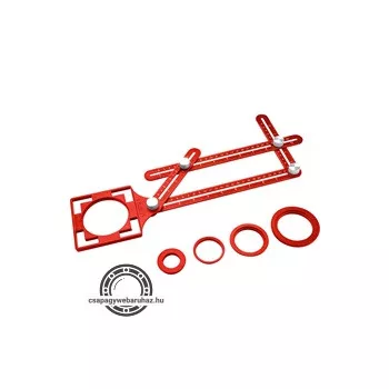   négyoldalú vonalzó (szögmásoló, szögsablon), 250×120 mm, ALU