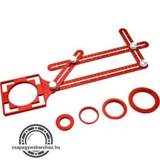 négyoldalú vonalzó (szögmásoló, szögsablon), 250×120 mm, ALU