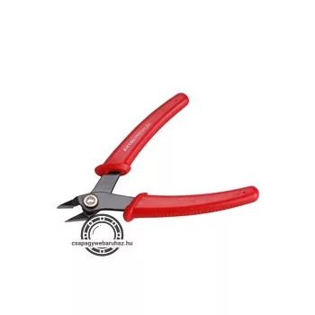   műszerész oldalcsípő fogó, mini, 130 mm, HRC 52-55, átvágható drót max.: réz: 2mm, acél:1mm