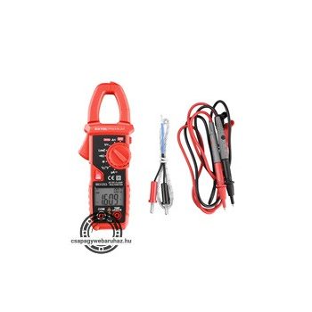   lakatfogó és digitális multiméter; Amper/Volt/Ohm mérő, hangjelző funkcióval, CE, 2 db 1,5V AAA elem