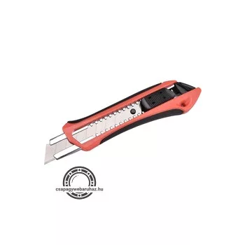   tapétavágó kés, 18 mm fémházas, gumírozott; auto lock, tripla vágóéllel, pótpenge: 9123A, 8855091