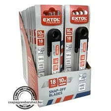 pótpenge tapétavágó késhez, 10 db, 18×100×0,5 mm, törhető, SK4 acél, HRC >64, tripla vágóél