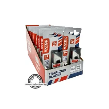   trapézpenge klt. 10 db, 19×61mm, SK4 acél, HRC >64, tripla vágóél