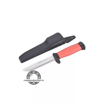   univerzális vágókés, 4Cr14 acél penge, műanyag nyél+tok, penge hossz: 103 mm, teljes hossz: 223 mm