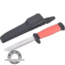 univerzális vágókés, 4Cr14 acél penge, műanyag nyél+tok, penge hossz: 103 mm, teljes hossz: 223 mm