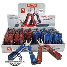multifunkciós rozsdamentes szerszám, késpengével, teljes/összecsukott hossz.:67/100 mm, 9 funkciós