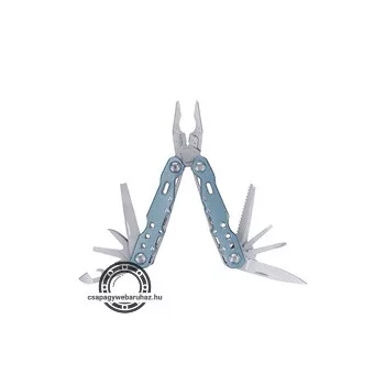   multifunkciós rozsdamentes szerszám, kombinált fogóval+ késpengével, 3Cr13, 11 funk teljes/összecsukott hossz.:165/105mm