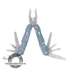 multifunkciós rozsdamentes szerszám, kombinált fogóval+ késpengével, 3Cr13, 11 funk teljes/összecsukott hossz.:165/105mm