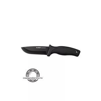   vadász- és túrakés, 2CR13 rozsdamentes acél penge, műanyag nyél, nylon tok, teljes/penge hossz: 230mm/110mm