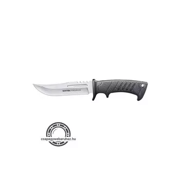   vadász- és túrakés, 3CR13 rozsdamentes acél penge, műanyag nyél, nylon tok, teljes/penge hossz: 275mm/150mm