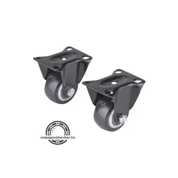   készülékgörgő 2 db, fix, fekete PVC, 40mm, max. teherbírás: 30 kg/db