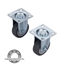 készülékgörgő 2 db, fix, szürke gumi, 50mm, max. teherbírás: 27 kg/db