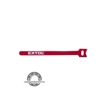   kábelkötegelő 12,0×200mm 30db, tépőzáras, többször használható (oldható), piros, nylon