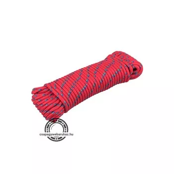 kötél, fonott, piros, 6mm×20m, PP